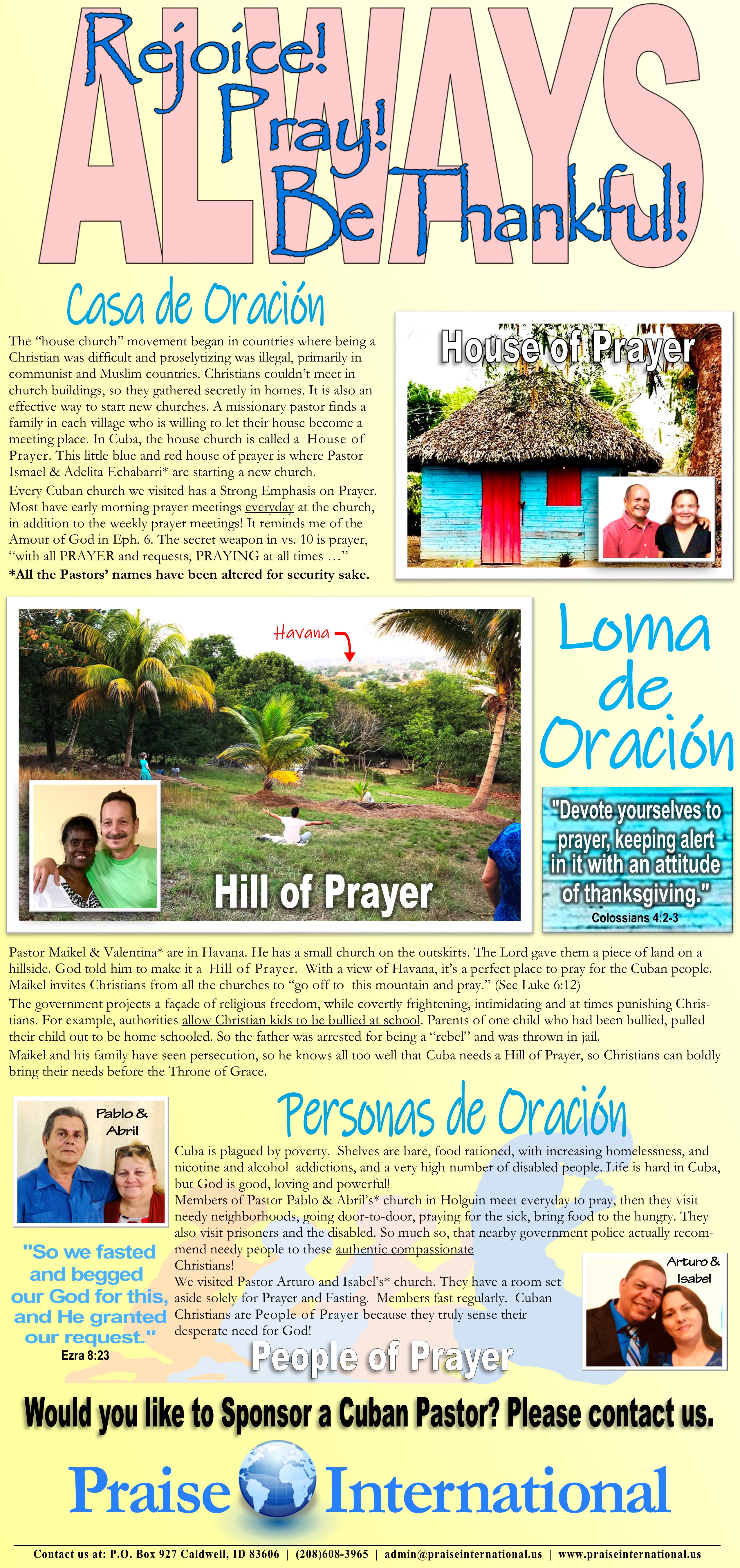 202005 - Notes of Praise Prayer in Cuba